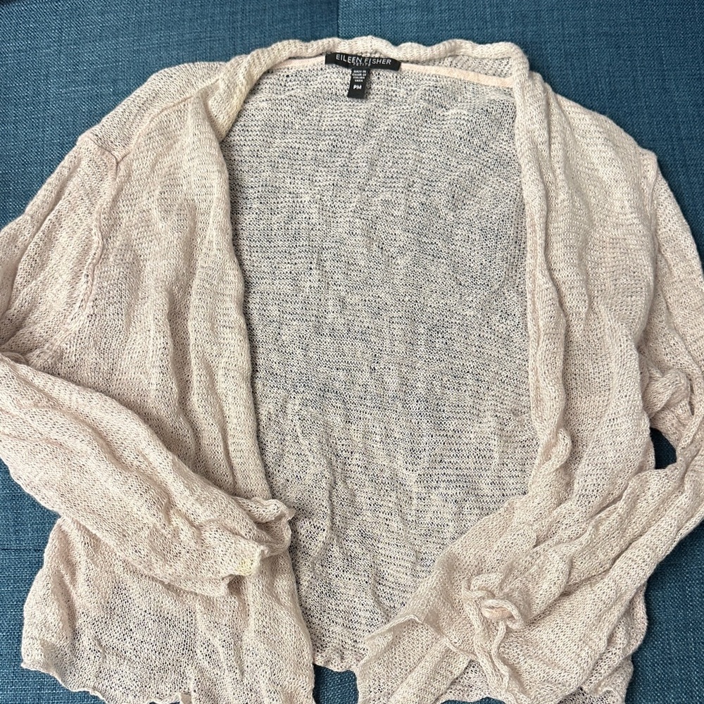 Eileen Fisher shawl cardigan pink lightweight